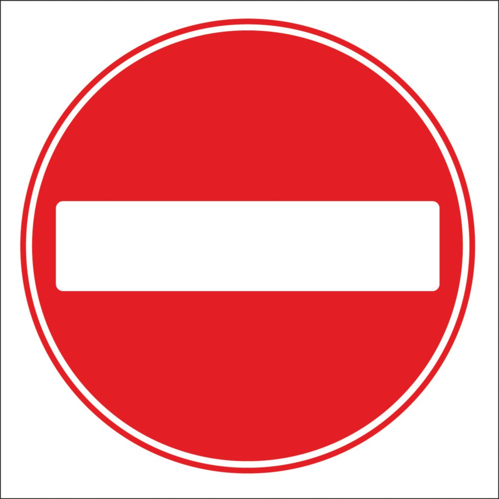 No Entry Symbol Non Reflective Stanchion Sign 450mm X 450mm Screwfix