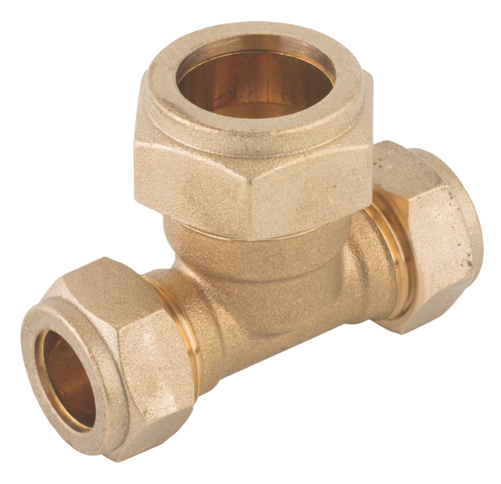 Midbrass Brass Compression Reducing Tee 1 2 X 1 2 X 3 4 Screwfix