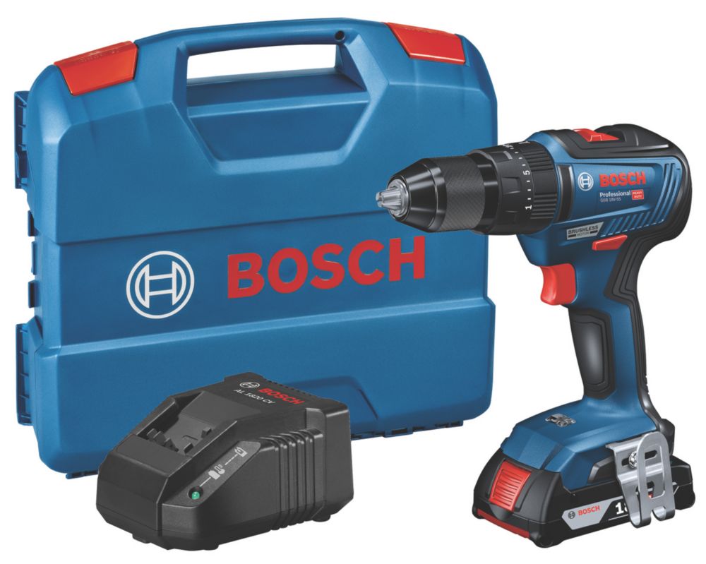 Bosch Gsb 18v 55 18v 2 0ah Li Ion Coolpack Brushless Cordless Drill Driver Combi Drills Screwfix Ie