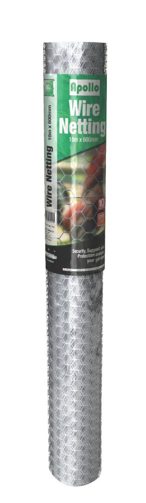 10m x 0.6m 25mm Hole Blooma Galvanised Metal Mesh Chicken Wire Netting Fencing Roll