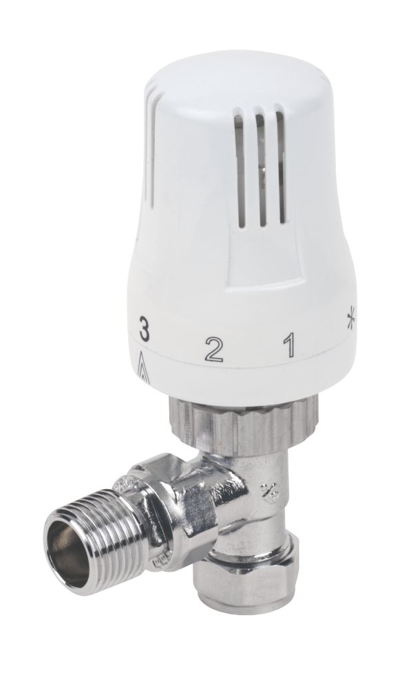 White Chrome Angled Trv 15mm X Thermostatic Radiator Valves Screwfix Ie