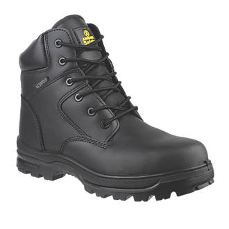Amblers Safety FS006C Unisex Womens Mens Steel Toe Leather Safety Boots Black 