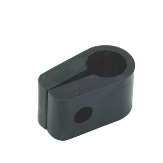 100 x CC6 ARMOURED CABLE CLEATS BLACK 15.2mm DIAMETER 