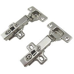 Nickel 110° Soft-Close Clip-On Concealed Hinges 116mm 2 Pack