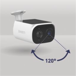 Swann SWIFI-SESOL2KBC-EU Solar & Battery-Powered White Wireless 2K Outdoor Square Security Camera