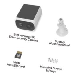 Swann SWIFI-SESOL2KBC-EU Solar & Battery-Powered White Wireless 2K Outdoor Square Security Camera