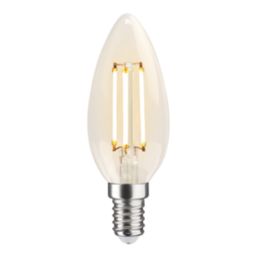LAP  E14 Candle LED Light Bulb Clear 470lm 2.9W 4 Pack