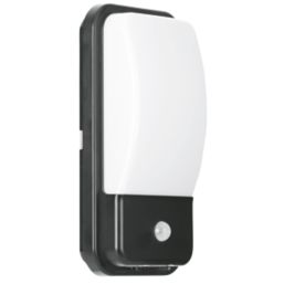 Enlite UtiliteX Outdoor Rectangular LED Security Bulkhead With PIR Sensor Black 10W 880lm