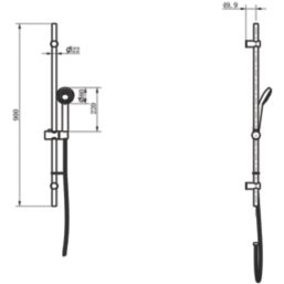 Highlife Bathrooms Nevis Shower Kit Chrome Finish