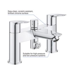 Grohe Start Edge Chrome 154mm Deck Mounted Lever 2 Tap Holes Bath Shower Mixer Tap