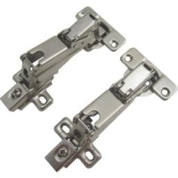 Nickel 165° Sprung Clip-On Concealed Hinges 136mm 2 Pack