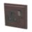 Varilight  13AX 1-Gang DP Switched Plug Socket Dark Oak  with Black Inserts