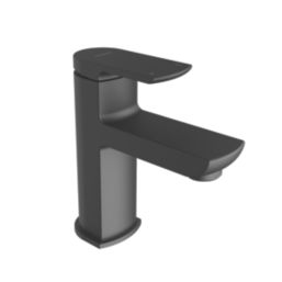 Aqualisa Downtown Black 147mm Standard Lever Mono Basin Pillar Tap  With Clicker Waste