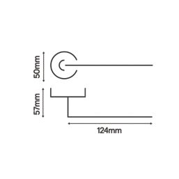 Smith & Locke Bourne Fire Rated Lever on Rose Door Handles Pair Satin Chrome