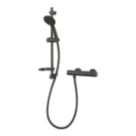Aqualisa Sierra Rear-Fed Exposed Matt Black Thermostatic Bar Mixer Shower