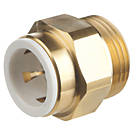Flomasta Twistloc Brass Push-Fit Adapting Male Pipe Fitting Adaptor 22mm x 1"