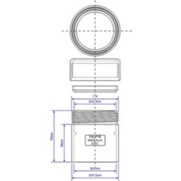 McAlpine ABS42/43G-CB Compression Connector White/Chrome 1 1/2" x 42 / 43mm