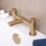 ETAL Juke Brushed Brass 112mm Deck Mounted Lever 2 Tap Holes Bath Mixer Tap