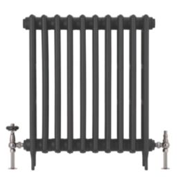 Arroll UK-28 15mm x 1/2" Black Nickel Angled Traditional Thermostatic Radiator Valve & Lockshield