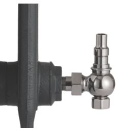 Arroll UK-28 15mm x 1/2" Black Nickel Angled Traditional Thermostatic Radiator Valve & Lockshield