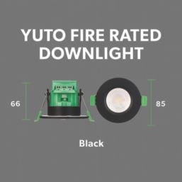 4lite Yuto Fixed  Fire Rated LED Downlight  Black 5W 630lm