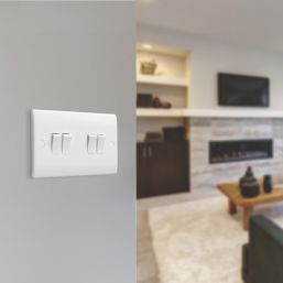 British General 800 Series 10AX 4-Gang 2-Way Light Switch  White