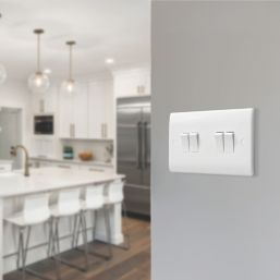 British General 800 Series 10AX 4-Gang 2-Way Light Switch  White