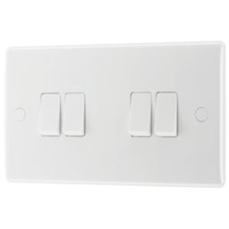 British General 800 Series 10AX 4-Gang 2-Way Light Switch  White