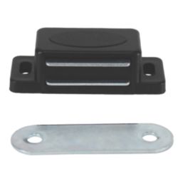 Essentials 2-Hole Magnetic Cabinet Catch Black 41mm x 16mm 10 Pack