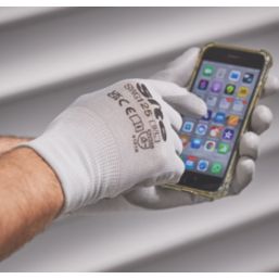 Site  PU Palm Touchscreen Gloves Grey X Large