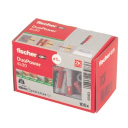Fischer Duopower Wall Plugs 6mm x 30mm 100 Pack
