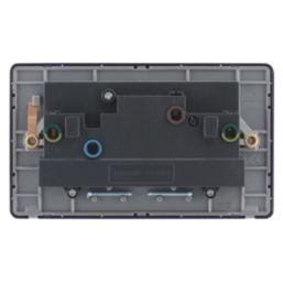 Arlec  13A 2-Gang SP Switched Socket Blue  with White Inserts