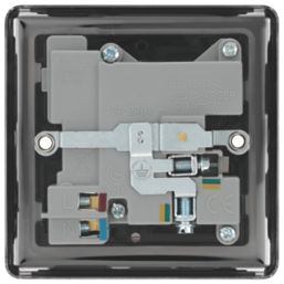 LAP  13A 1-Gang SP Switched Socket + 2.1A 10.5W 2-Outlet Type A USB Charger Black Nickel with Black Inserts
