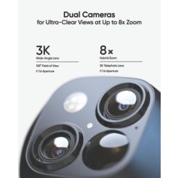 Eufy SoloCam S340 Rechargeable Battery-Operated White Wireless 3K Indoor & Outdoor Dome Stand-Alone Camera