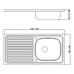 Utility 1 Bowl  Polished Stainless Steel Sink 1000mm x 500mm