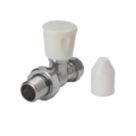 Flomasta  15mm x 21mm White/Chrome Straight Modern Manual Radiator Valve Head & Body