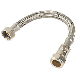 Midbrass Flexible Hose With Isolation Valve 3/4" x 3/4" x 300mm 2 Pack