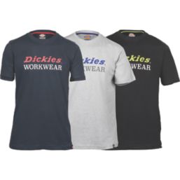 Dickies Rutland Short Sleeve T-Shirt Set Assorted Colours 2X Large 43.7" Chest 3 Pieces
