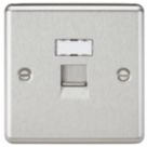 Knightsbridge  1-Gang RJ45 Ethernet Socket Brushed Chrome
