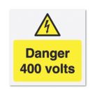 Essentials  'Danger 400V' Electrical Warning Labels 75mm x 75mm 25 Pack
