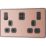 British General Evolve 13A 2-Gang SP Switched Socket + 3.25A 65W 2-Outlet Type C USB Charger Copper with Black Inserts