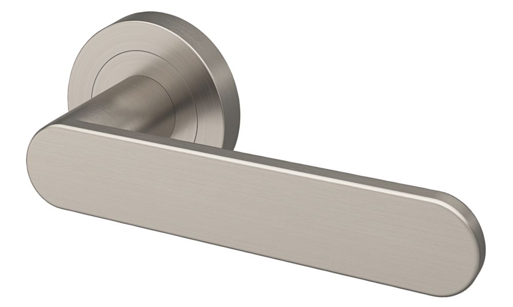 Smith & Locke Maugan Door Handle Pair Satin Nickel Screwfix
