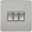 Knightsbridge  10AX 3-Gang 2-Way Light Switch  Brushed Chrome