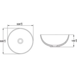 Swirl Chagan White Basin No Tap Holes 328mm