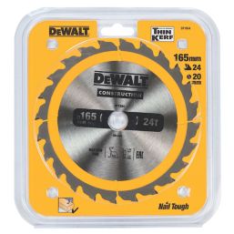 DEWALT  Wood Construction Circular Saw Blade  165mm x 20mm 24T