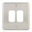 Hager Sollysta WRGP2BS 2-Module Grid Faceplate Brushed Steel