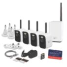 Swann SWNVK-MRMINISD4-EU 32GB SD Card 8-Channel 4K CCTV Long Range Wireless Security System & 4 x 4K Indoor & Outdoor Cameras