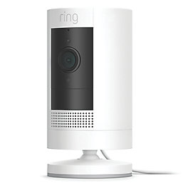 Ring Stick Up Mains-Powered White Wireless 1080p Indoor & Outdoor Round Smart Camera