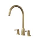 ETAL Cuthbert Dual Lever 3-Hole Kitchen Tap Brushed Brass
