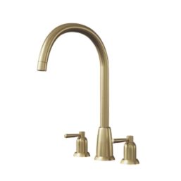 ETAL Cuthbert Dual Lever 3-Hole Kitchen Tap Brushed Brass